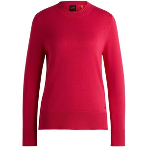 BOSS - Gebreide Trui - Dark Pink - Regular Fit - Lange Mouwen