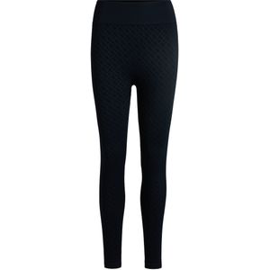 Sportieve gebreide legging van geribde stretchjersey met monogramdessin