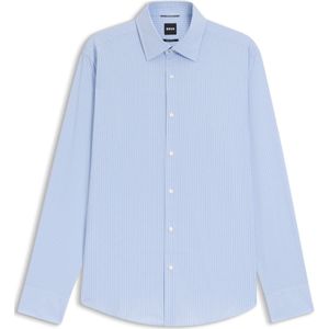 Regular-fit overhemd van geruit hoogwaardig stretchmateriaal