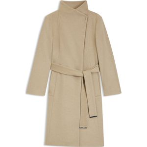 Mantel met riem van scheerwol en kasjmier