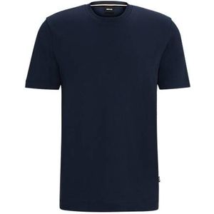 Regular-fit T-shirt van katoenen jersey met geribde kraag