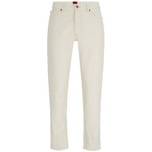 Tapered-fit jeans van naturelkleurig denim