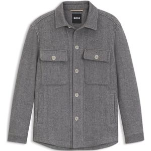 Relaxed-fit overshirt van visgraatmateriaal