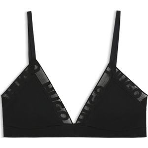 Triangelbeha van stretchkatoen met logodetails