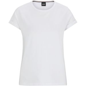 T-shirt van katoenen jersey met omgeslagen boorden