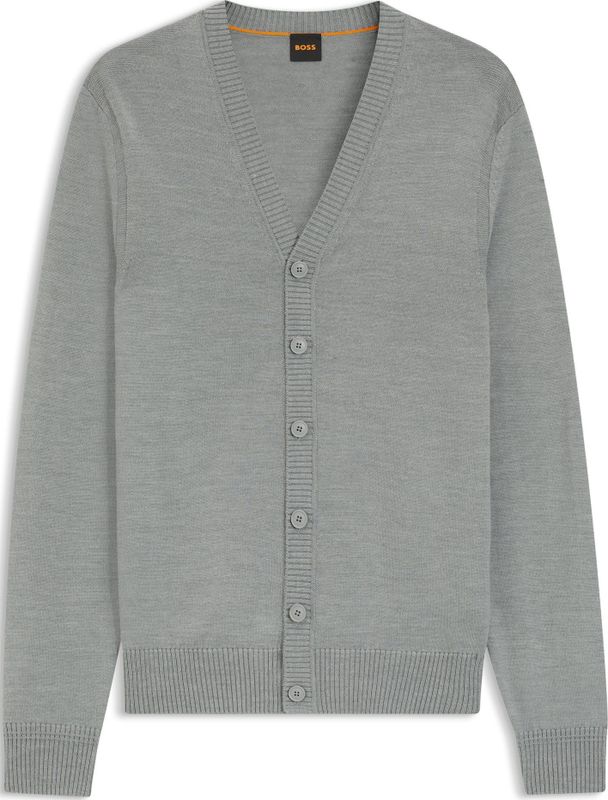 Hugo - Avac_Cd - Cardigan - Grijs - Wolmix - V-hals