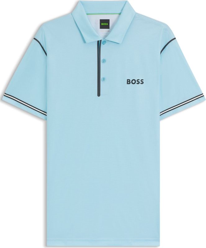 BOSS - Paddytech Goc - Polo - Blauw - Korte Mouwen - Polyester