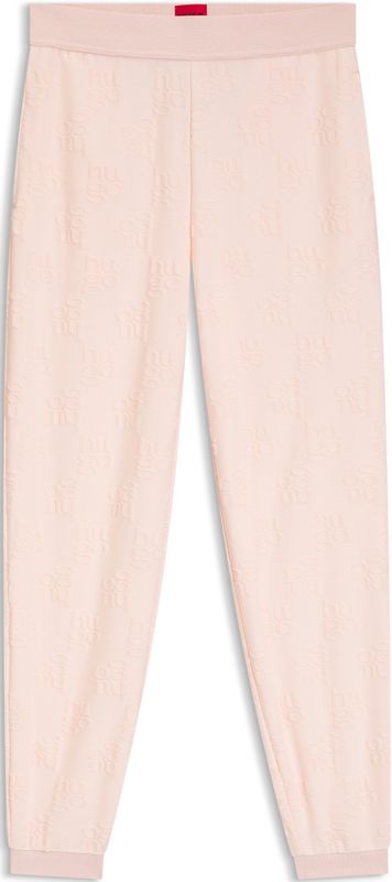 Trainingsbroek met all-over-logopatroon van katoenmix