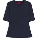 T-shirt - Effen - Jersey - Slanke Pasvorm - Kwartmouw