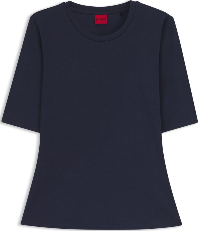 T-shirt - Effen - Jersey - Slanke Pasvorm - Kwartmouw