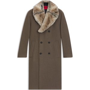 HUGO Menswear - Mantel - Scheerwol - Afneembare Kraag van Imitatiebont