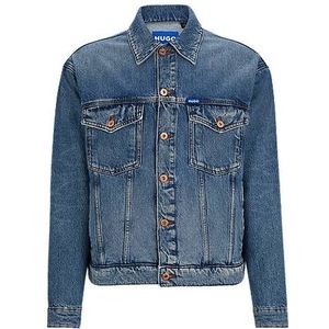 Regular-fit jack van middenblauw stonewashed denim