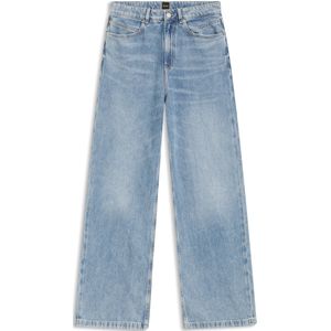 Regular-fit jeans met wijde pijpen van lichtblauw denim