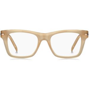 Optisch montuur van beige acetaat met kenmerkend goudkleurig detail