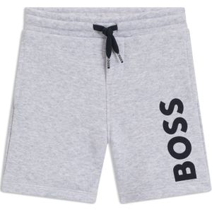 Kindershort van fleece met verticale logoprint