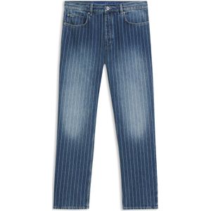 HUGO - Baggy Jeans - Krijtstrepen - Duurzaam Katoen