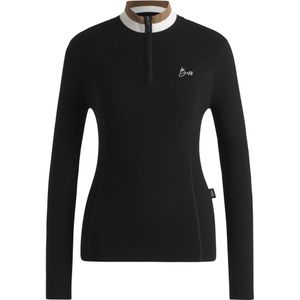 Ruitertrui met ritskraag en geribde structuur