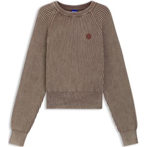 Trui van gebreide katoen met Happy HUGO-logo