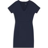 Slim-fit jurk met bies aan de taille