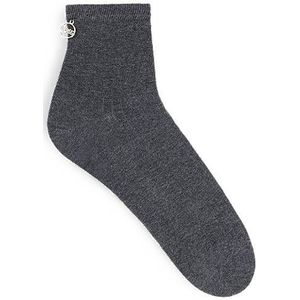 Korte, geribbelde sokken met metalen logodetail