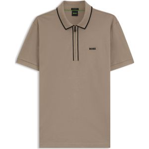 BOSS - Philix Tape - Poloshirt - Bruin - Korte Mouwen - Polyester