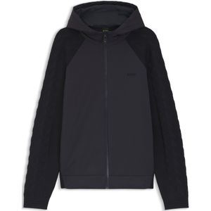 Hoodie met rits en ton-sur-ton jacquardstructuur