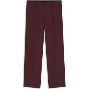 Moderne broek van stretchtwill met vouw aan de voorkant