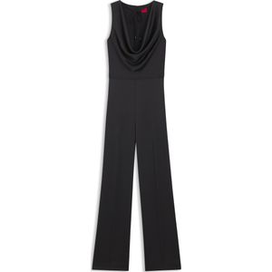Satijnen jumpsuit met watervalhals