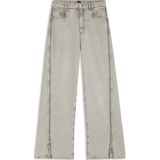 Jeans van grijs denim met wijde pijpen met splitten