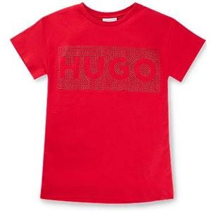 T-shirtjurk voor kinderen van katoenen jersey met logo-artwork met studs