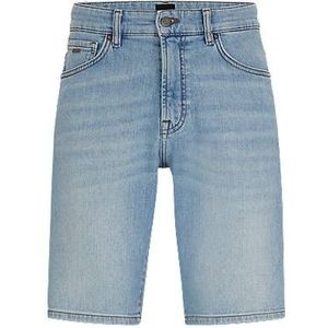 Regular-fit shorts van zuiver blauw comfortabel stretchdenim