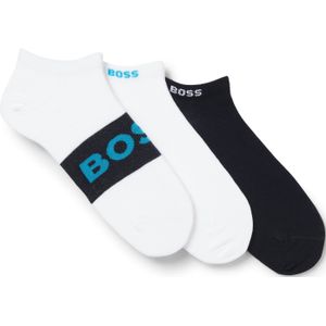 BOSS - 50543482 - Enkelsokken - Wit en Zwart - Set van 3 paar - Katoen