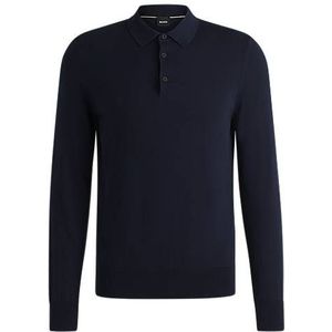 Regular-fit gebreide polo van katoenen jersey