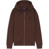 Hoodie van katoenen badstof met rits en reliëflogo’s