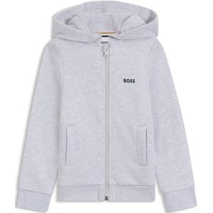 Kinderhoodie van een katoenmix met rits en logoprint