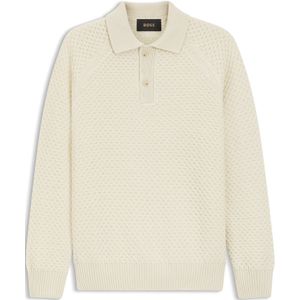 Relaxed-fit trui van gestructureerd kasjmier met polokraag