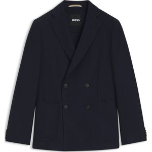 Double-breasted blazer in seersucker van katoen en scheerwol