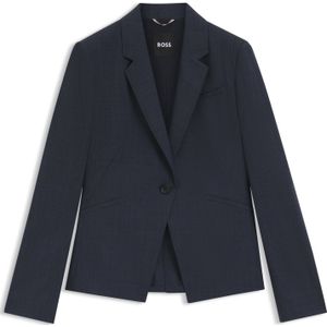 Slim-fit blazer van gemêleerde scheerwol