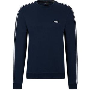 Regular-fit sweatshirt met logostiksel van een katoenmix