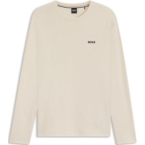 Pyjamashirt van een katoenmix met wafelstructuur