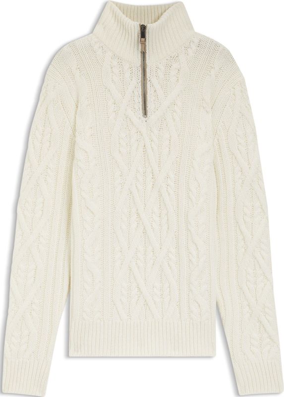 BOSS - Gebreide Trui - Ritskraag - Scheerwol en Kasjmier