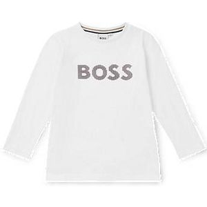 Katoenen kindershirt met lange mouwen en logo van siliconen stippen