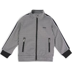 Kinderjas met rits, pied-de-poule-dessin en logo