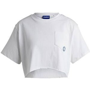 Korter, relaxed-fit T-shirt met logopatch