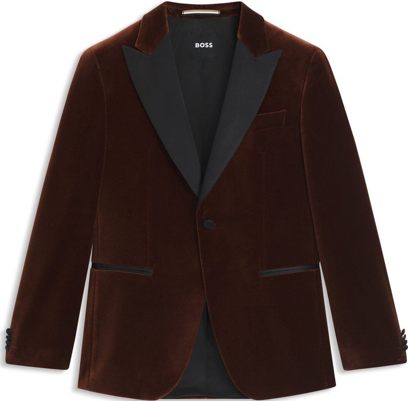 BOSS - HUTSON - Smoking - Slim Fit - Puur Katoen - Effen