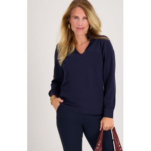 Top Nadine | Donkerblauw - Travelstof van Je m'appelle