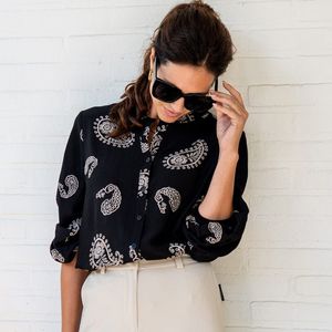 Blouse Liese | Zwart/Greige