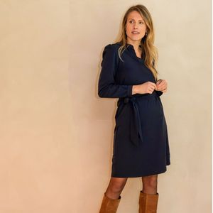 Robe Chérie | Donkerblauw - Travelstof van Je m'appelle