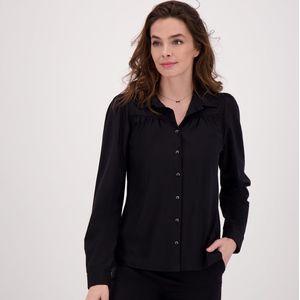 Blouse Joëlle | Zwart - Travelstof van Je m'appelle