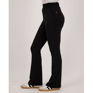 Pant Flare Brushed | Zwart - Travelstof van Je m'appelle